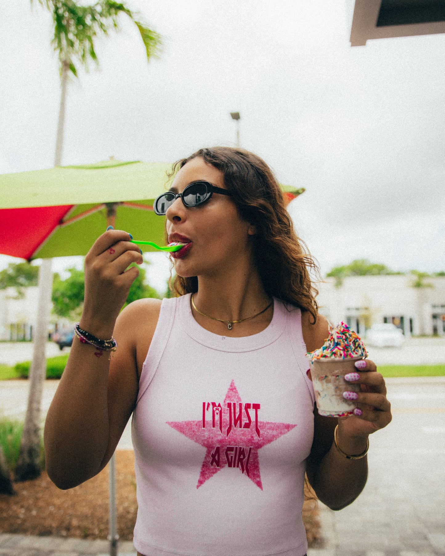 “I’M JUST A GIRL” crop tank