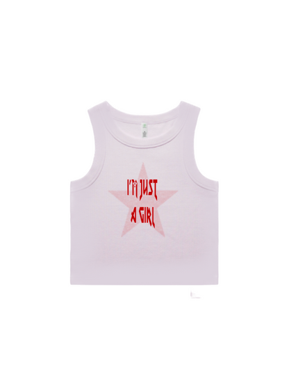 “I’M JUST A GIRL” crop tank