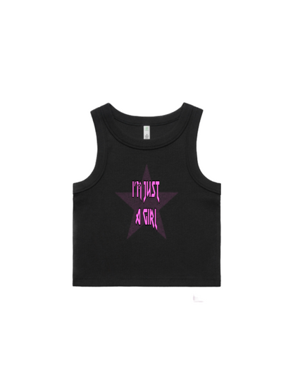 “I’M JUST A GIRL” crop tank